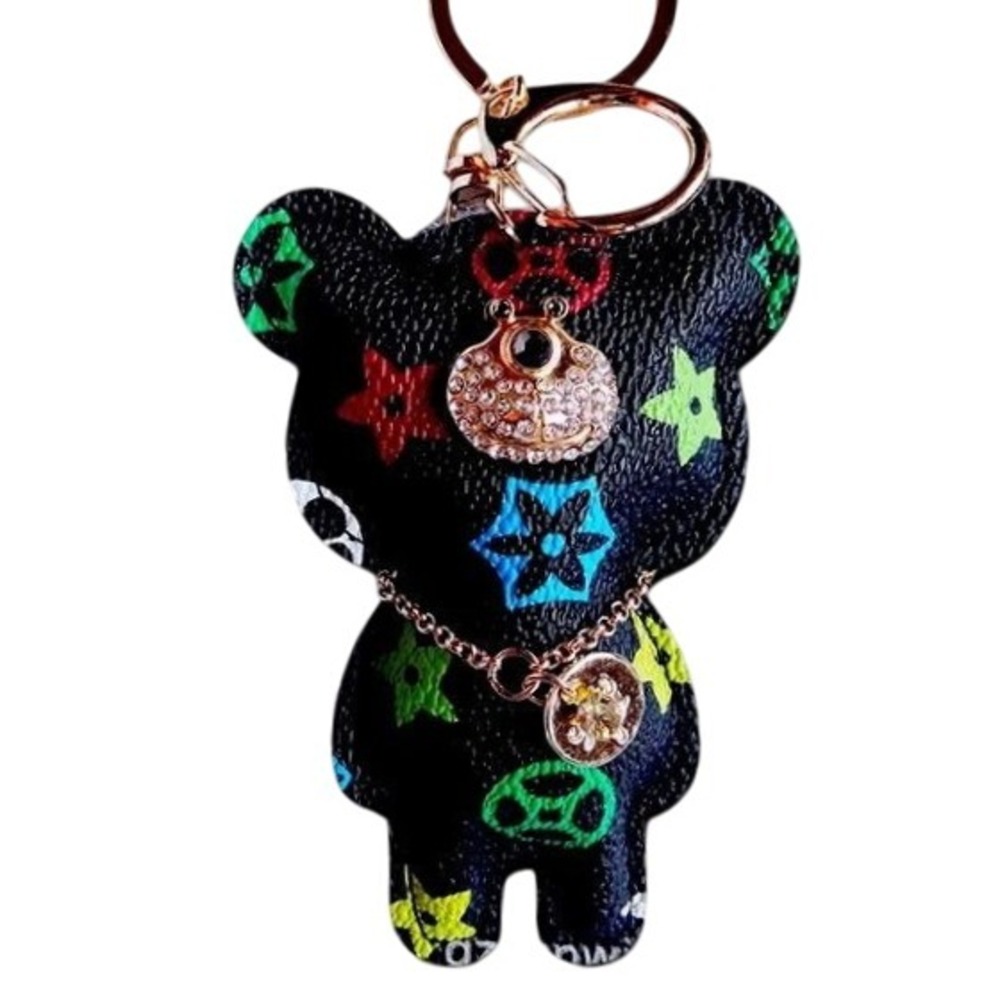 Cute Bear Charm Keychain Bag Purse Accessory Rhinestone Embellished‎ Dangle